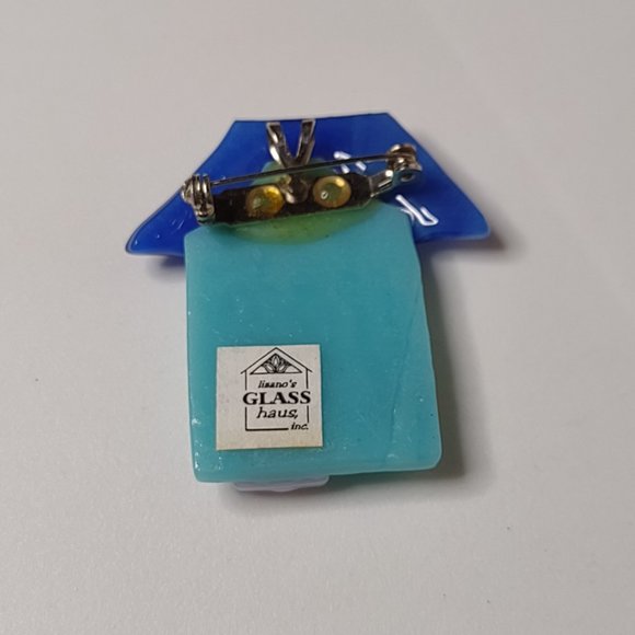 Blue And White Lizano's Glass Haus Brooch - Picture 6 of 8